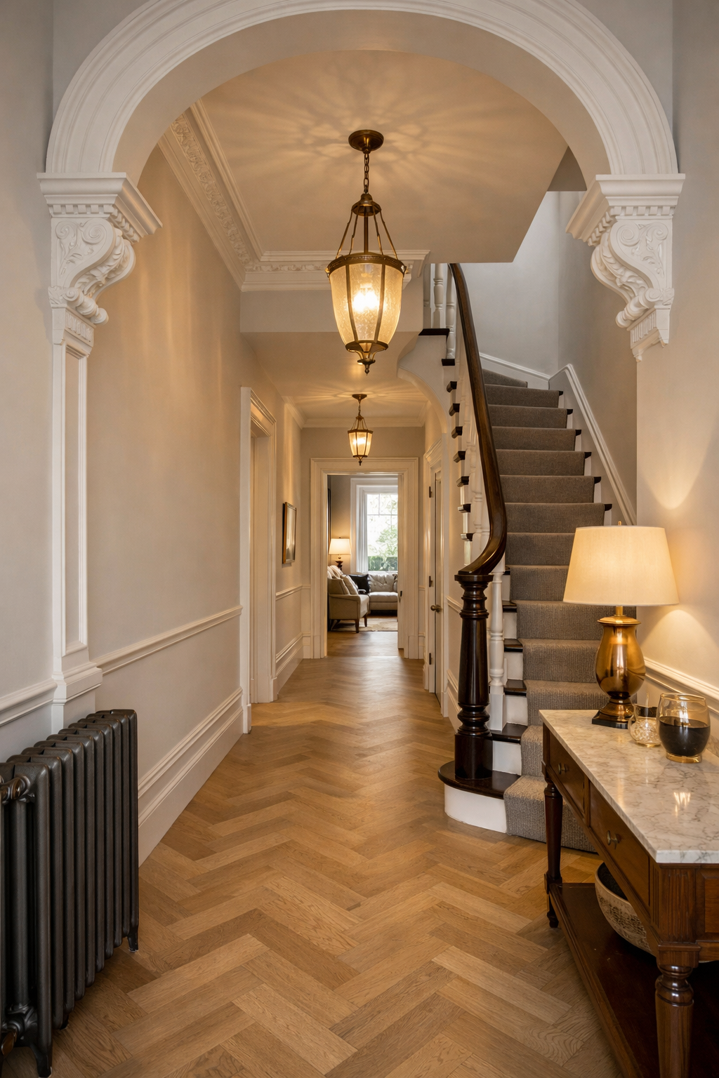Beautifully refurbished Victorian townhouse hallway by Jewel Property Serve